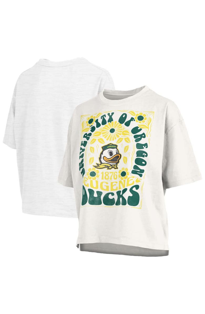 PRESSBOX Women's Pressbox White Oregon Ducks Harmony Oversized T-Shirt, Alternate, color, White