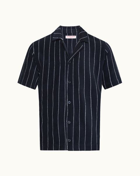 Hawkin Towelling Relaxed Fit Towelling Stripe Shirt