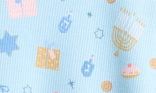 Pj Salvage Waffle Knit Short Pajamas In Blue