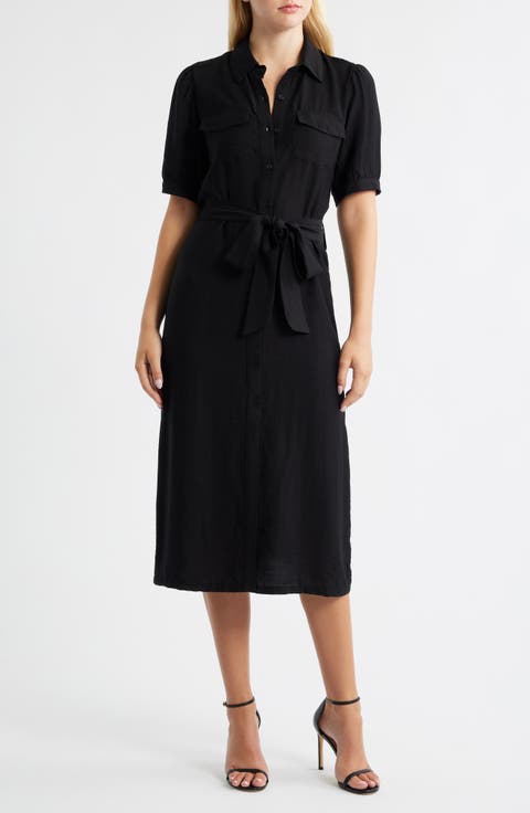 Tie Waist Midi Shirtdress