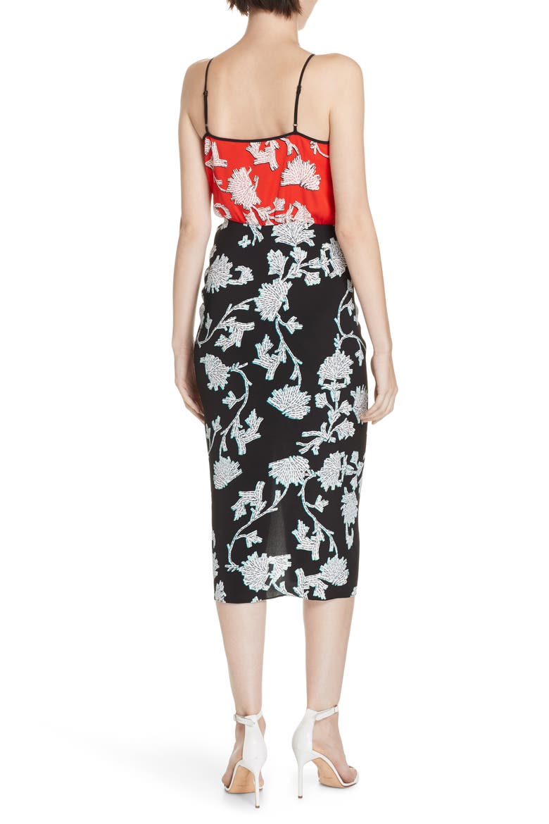 Ebony Two-Tone Faux Wrap Dress, Alternate, color, SEQUIN FLOWER BLACK MULTI