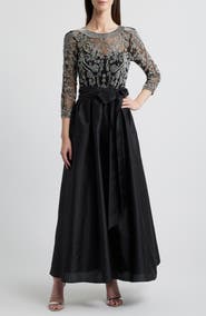 Pisarro Nights Embellished Illusion Neck Gown