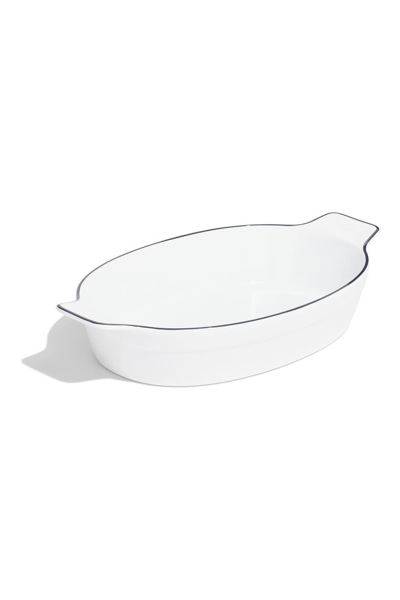 10" x 6.6" Oval Porcelain Baking Dish, Main, color, WHITE