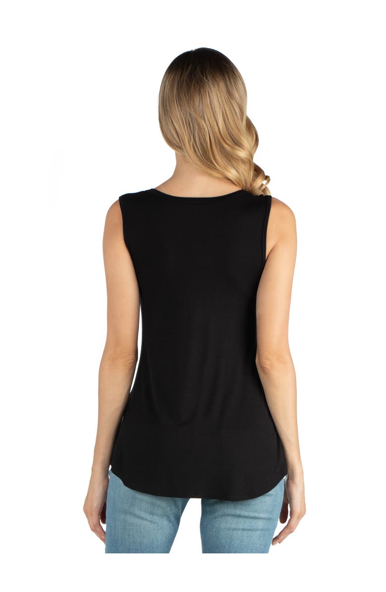 24seven Comfort Apparel Maternity V-Neck Tunic Tank Top with Round Hemline, Alternate, color, Black