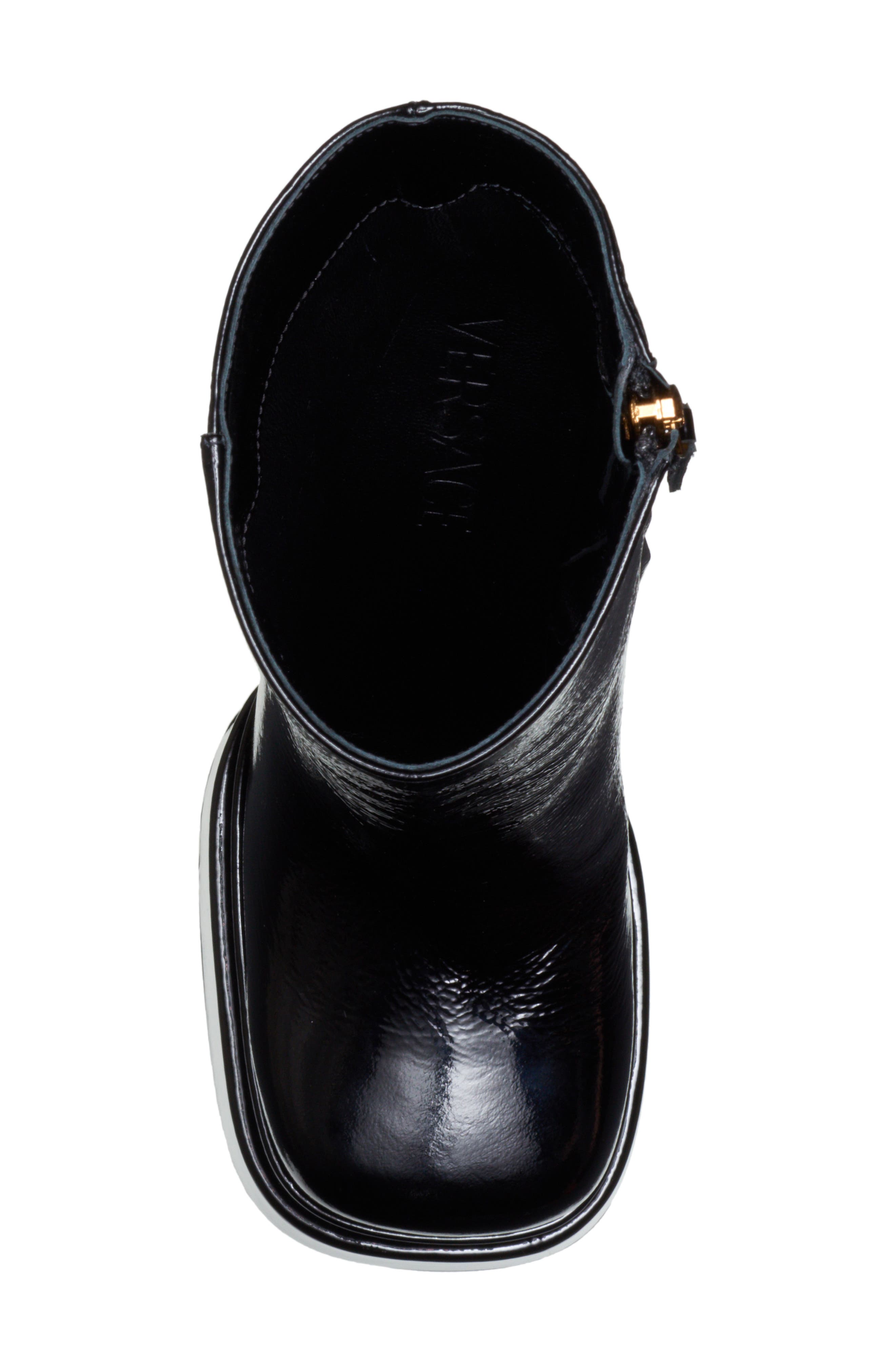 Versace Patent Leather Platform Bootie, Alternate, color, 