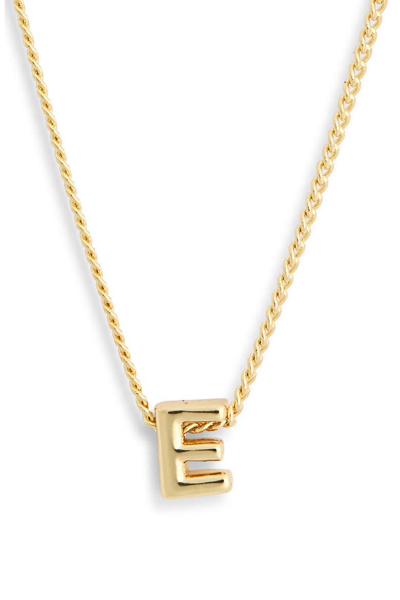 Let Yourself Be You Bubble Initial Pendant Necklace, Alternate, color, E- GOLD