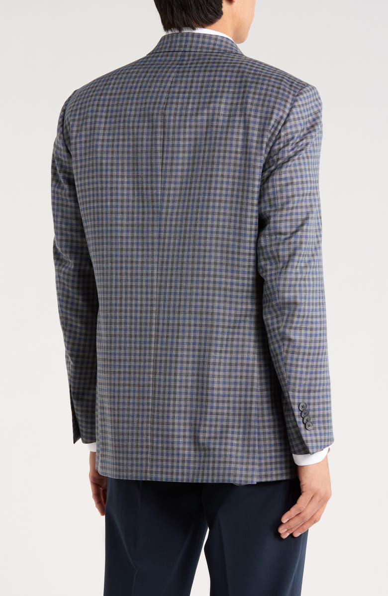 Peter Millar Flynn Classic Fit Check Wool Blend Sport Coat, Alternate, color, Grey