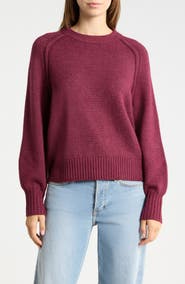 Melrose and Market Long Sleeve Raglan Crew Sweater