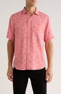 Tommy Bahama Etched Hibiscus Short Sleeve Button-Up Shirt