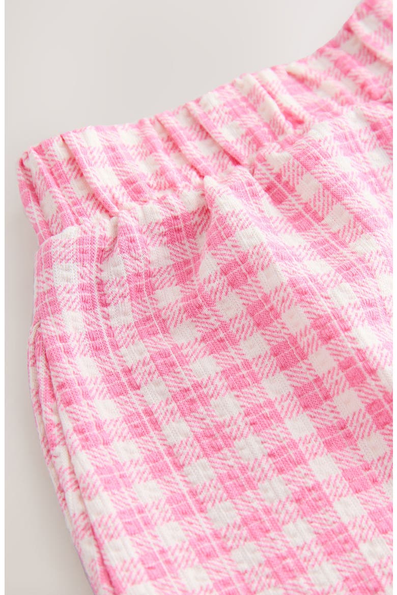 Kids' Gingham Barrel Pants, Alternate, color, PINK
