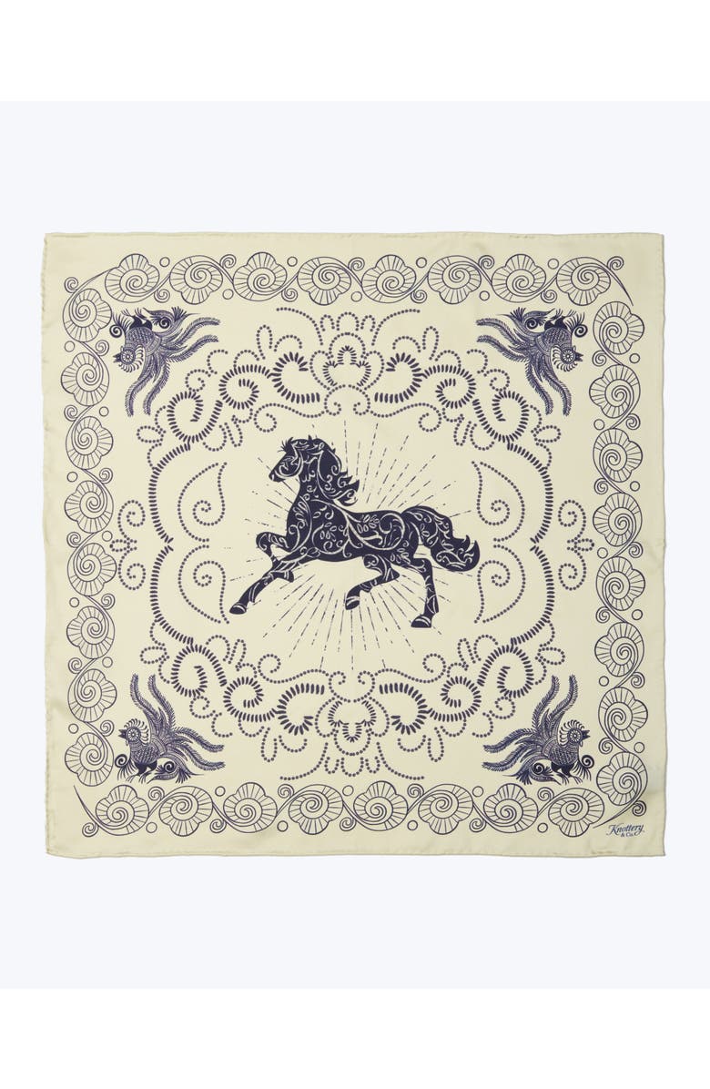 Knottery & Co Equestrian Dreams Silk Bandana, Main, color, Beige