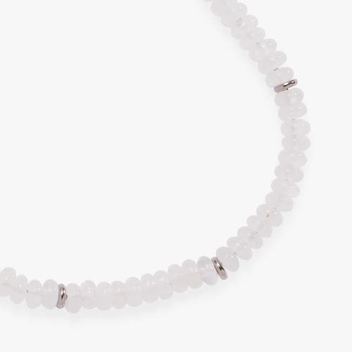 Alex And Ani Clear Quartz Semi-precious Beaded Anklet In Multi