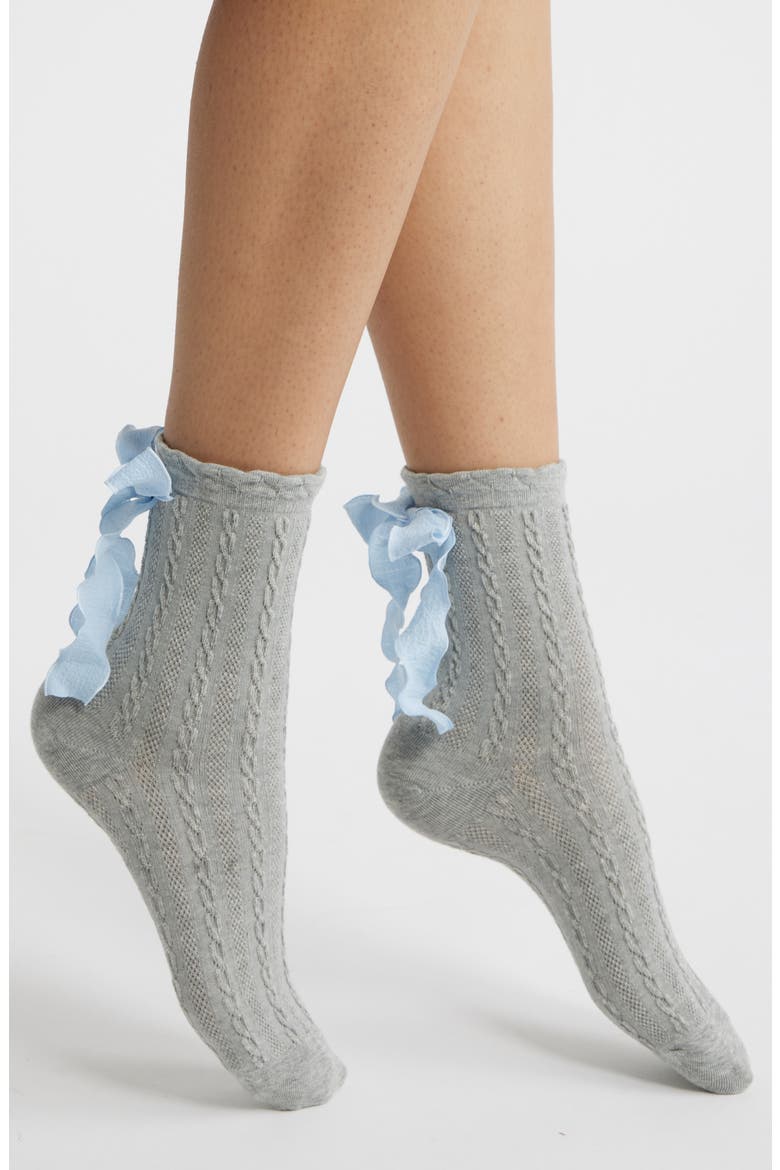 Mel Bow Crew Socks, Main, color, GREY