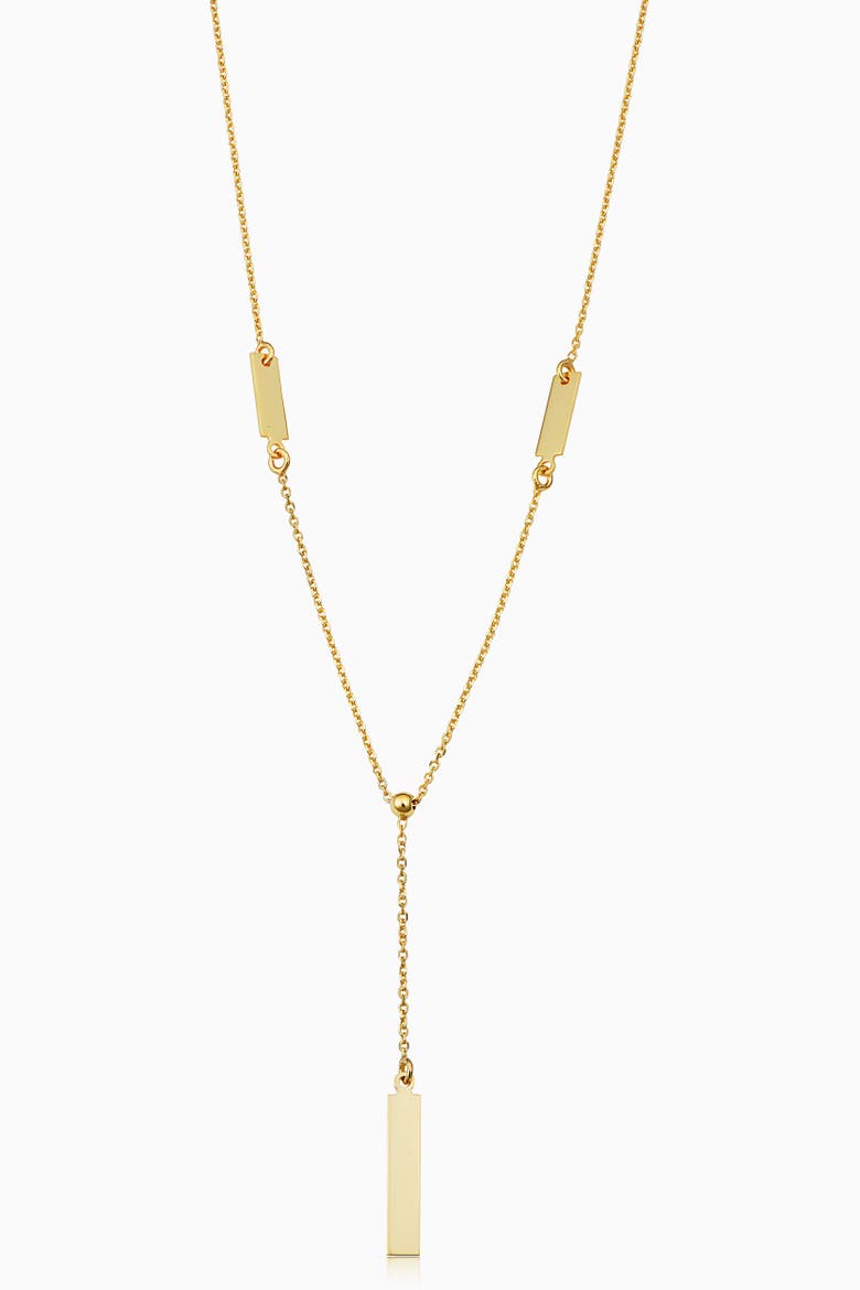 14K Gold Brooklyn Bar Drop Necklace, Main, color, Yellow Gold