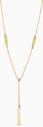 Oradina 14K Gold Brooklyn Bar Drop Necklace