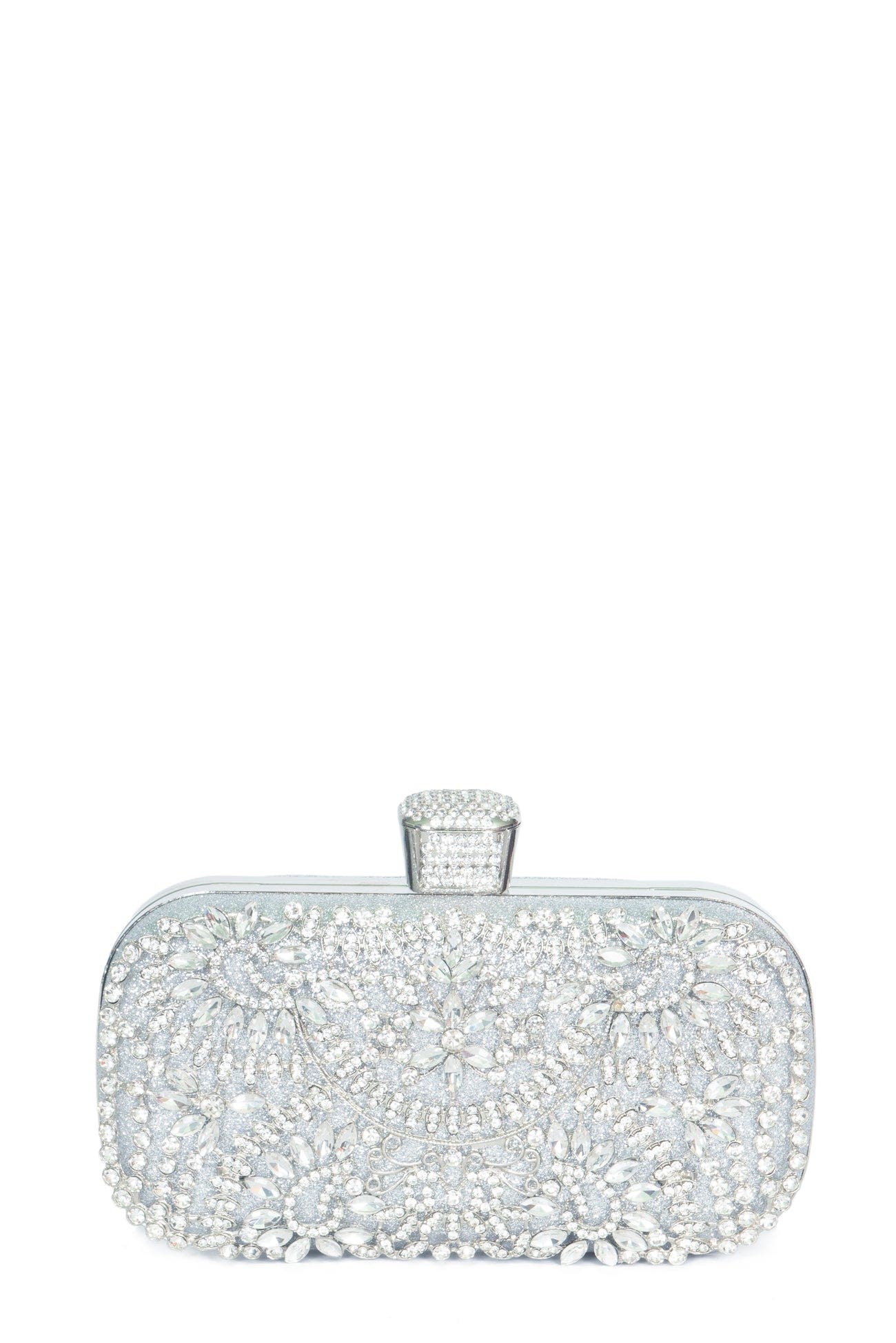 Lauren Lorraine Sofie Clutch, Alternate, color, Silver