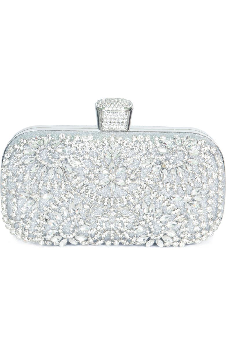 Lauren Lorraine Sofie Clutch, Alternate, color, Silver