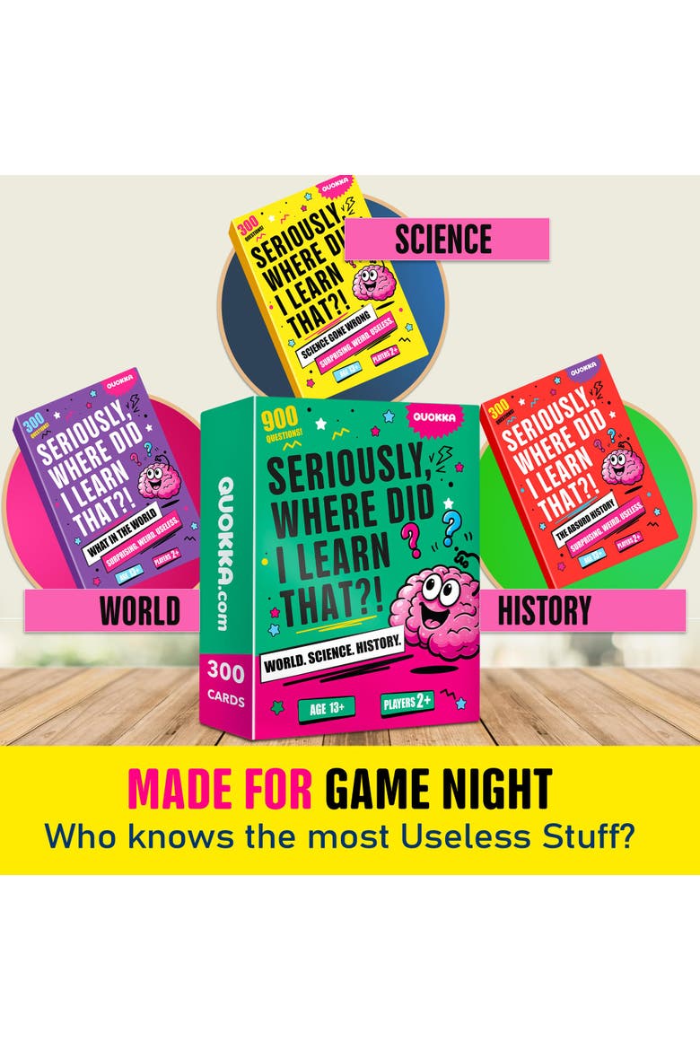 Trivia Card Games for Adults and Teens - Family Game Night, Alternate, color, Seriously Science