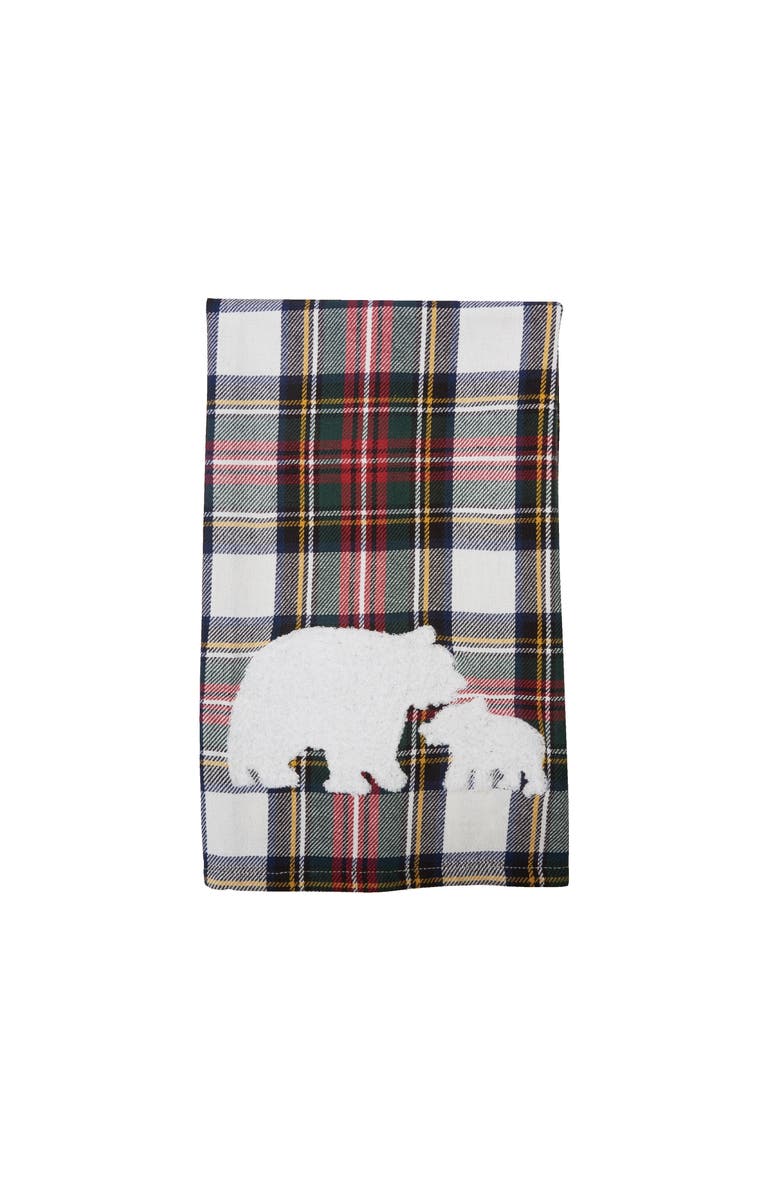 C&F Home White Tartan Bears Towel, Alternate, color, White