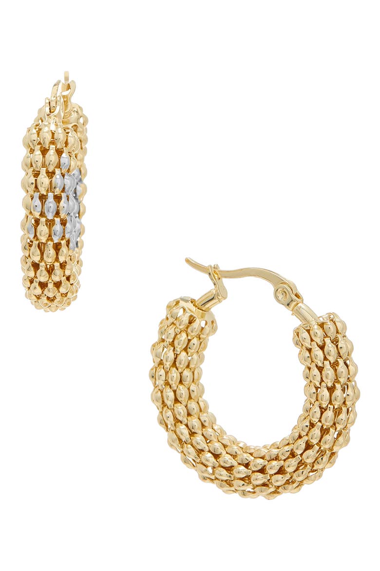 Beaded Hoop Earrings, Main, color, YELLOW