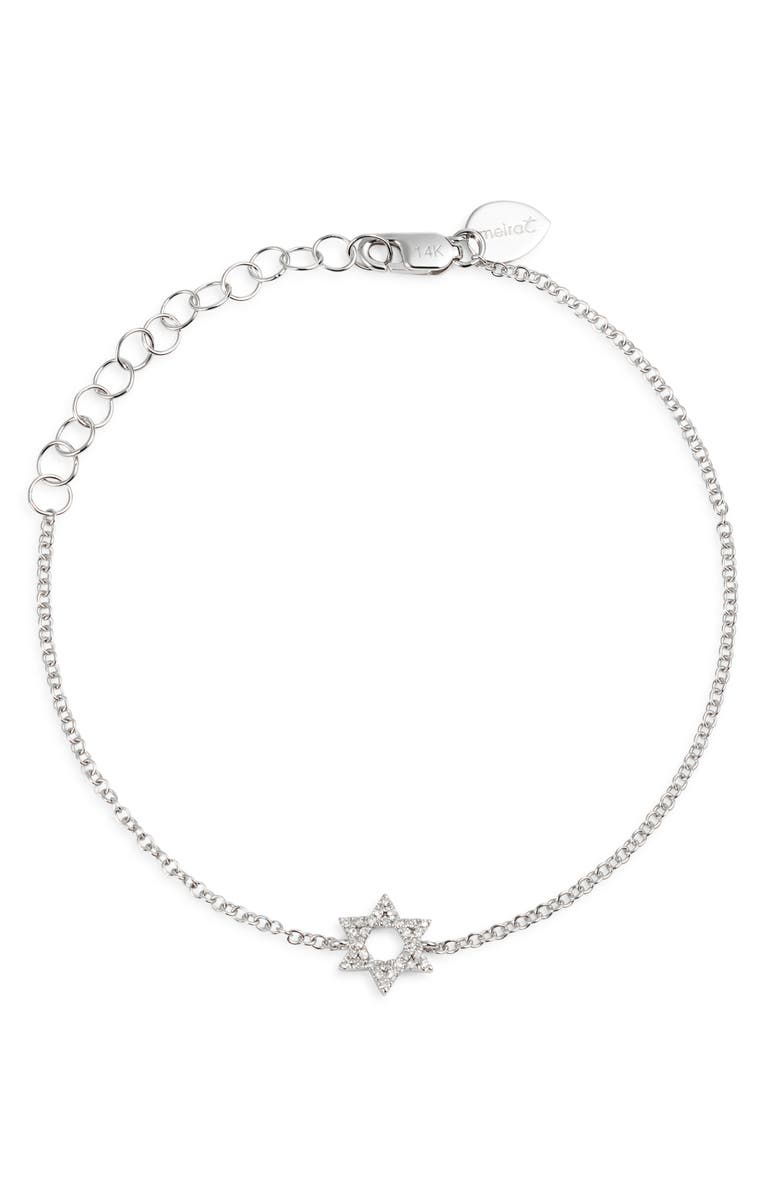 Meira T Star of David Diamond Bracelet, Main, color, White