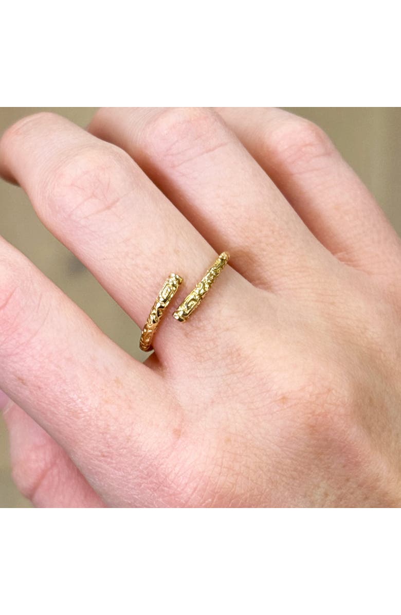 The Lovery Fine Jewelry Carved Gold Bypass Ring, Alternate, color, Yellow Gold