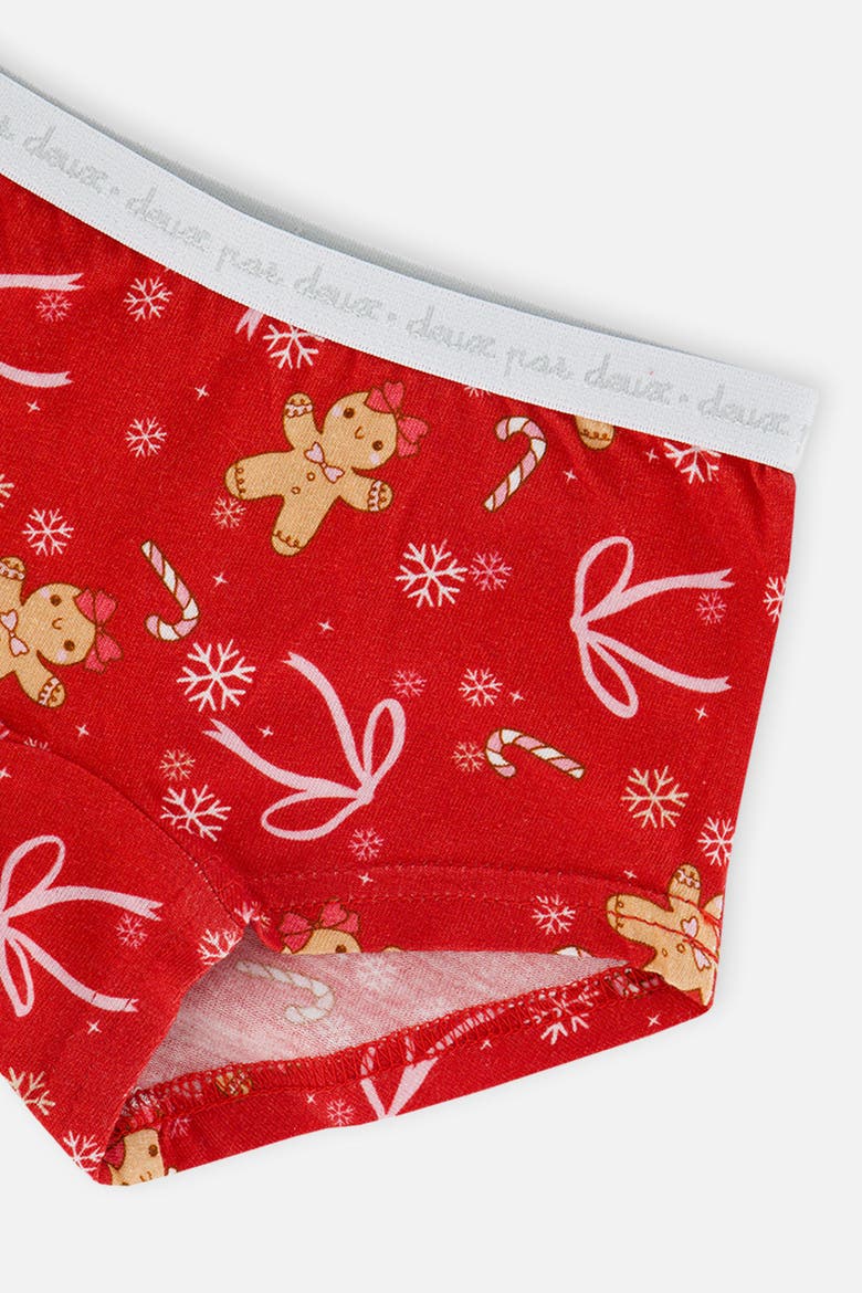 Holiday Organic Cotton Full Coverage 3-Pack Boyshort Panties, Alternate, color, Holiday Print