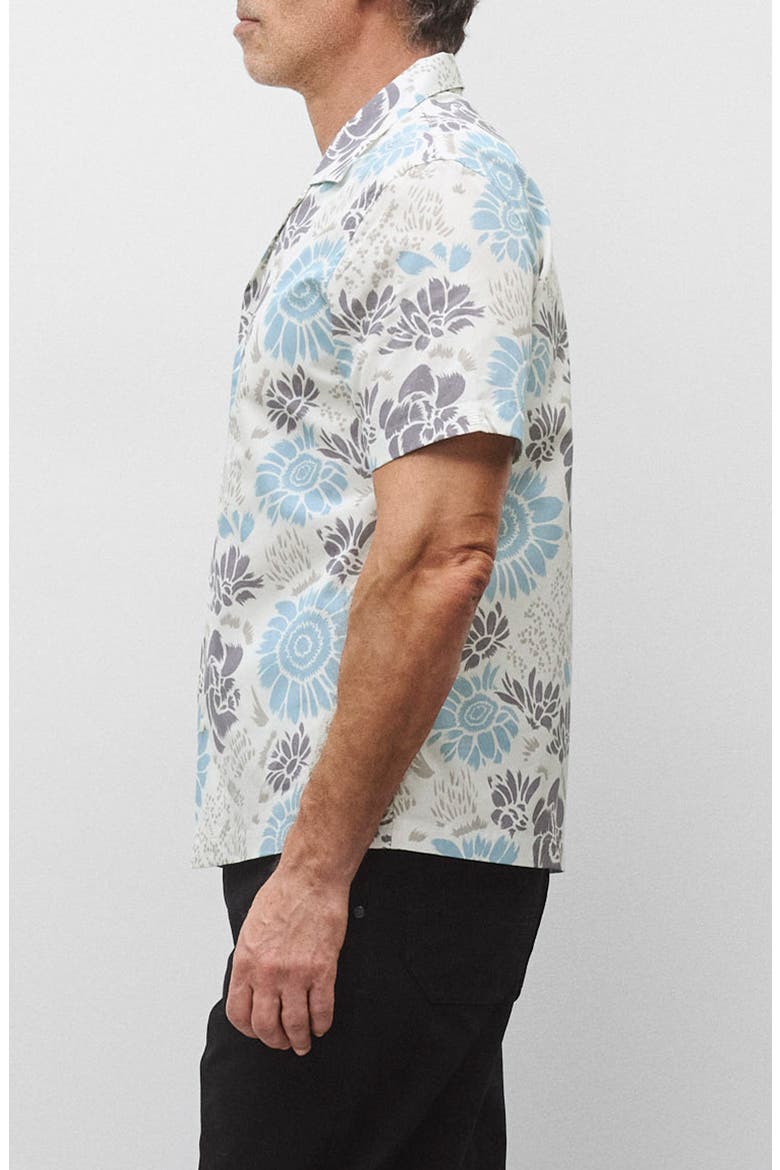 Relaxed Fit Floral Cotton Poplin Camp Shirt, Alternate, color, WHITE-GULF