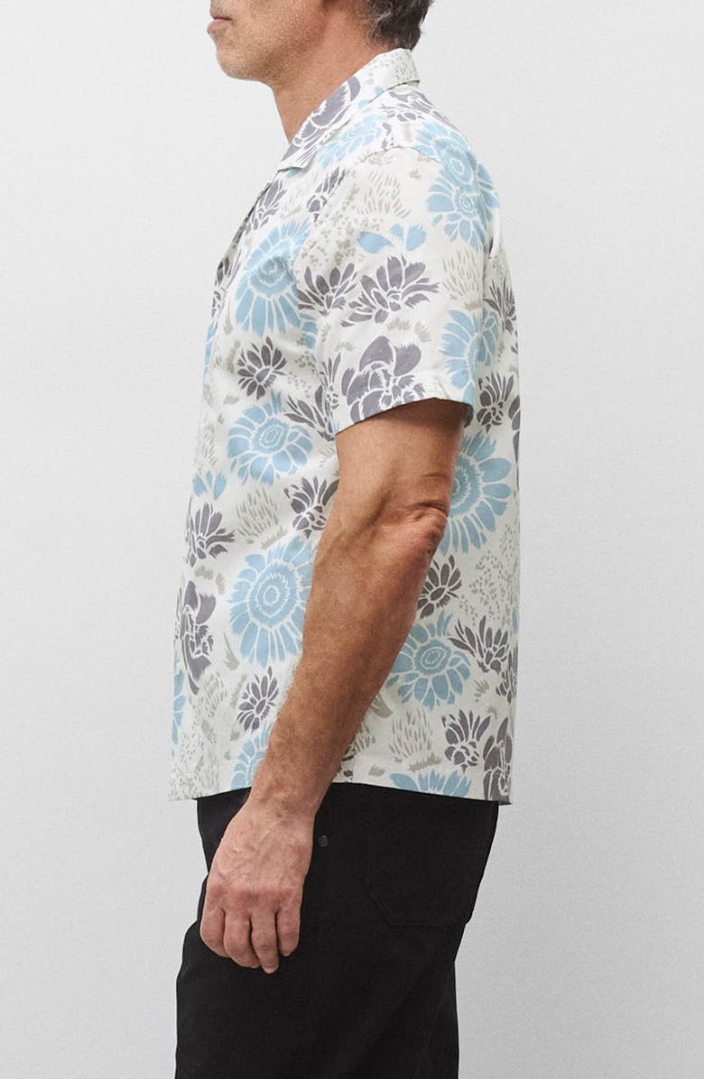 Reigning Champ Relaxed Fit Floral Cotton Poplin Camp Shirt, Alternate, color, White-Gulf