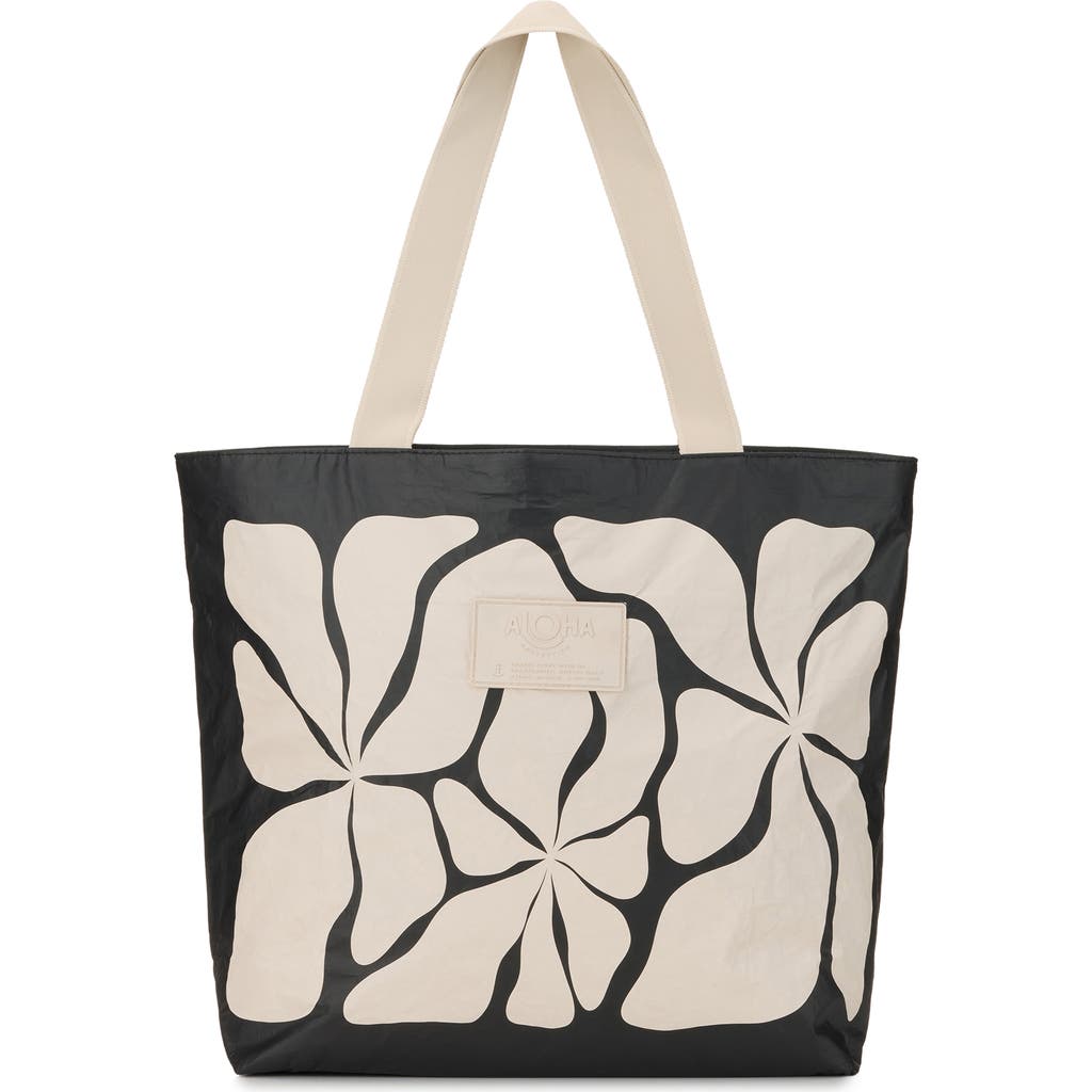 Aloha Collection Day Tripper Wavy Day Water Resistant Tyvek® Tote In Black
