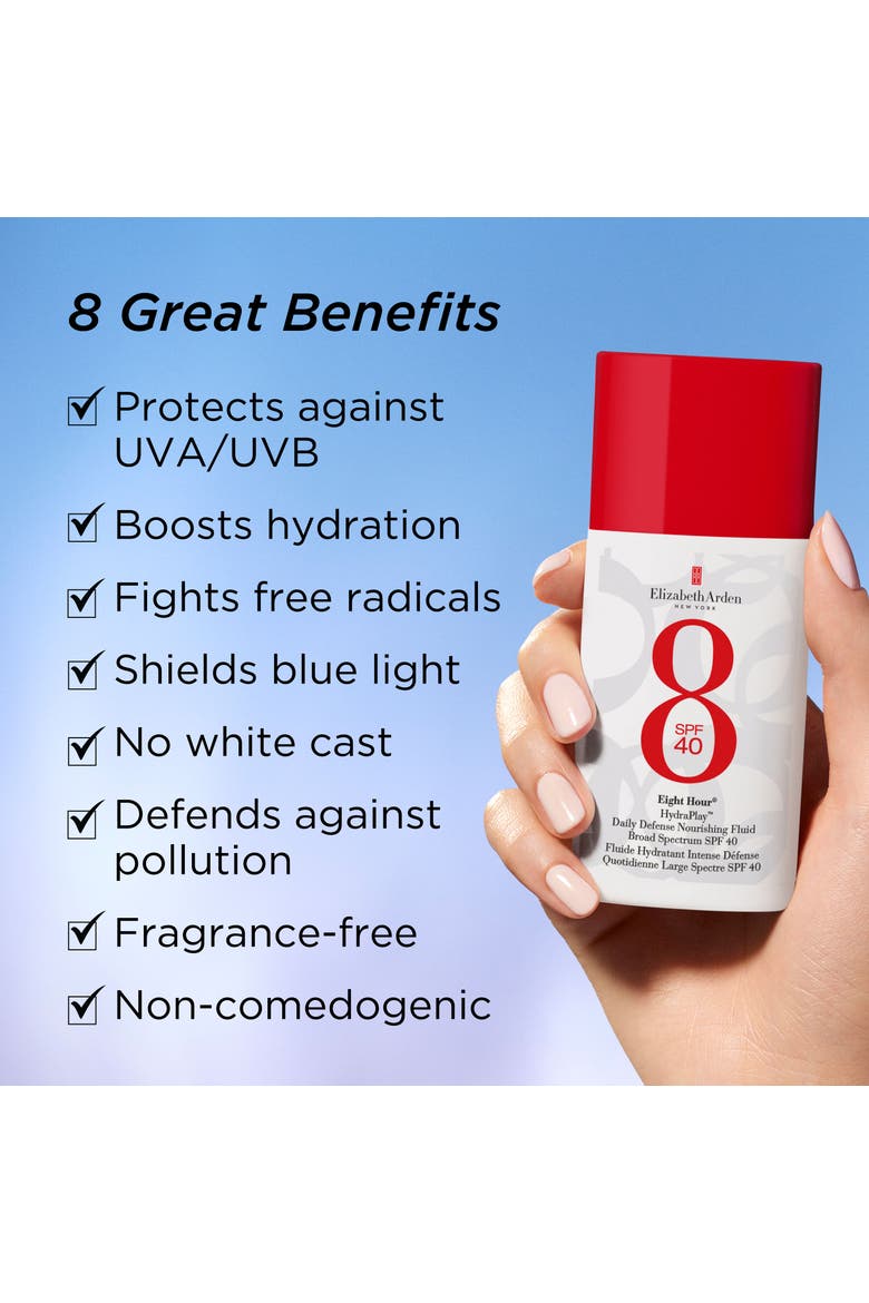 Eight Hour® HydraPlay Daily Defense Nourishing Fluid Broad Spectrum Sunscreen SPF 40, Alternate, color, N/A