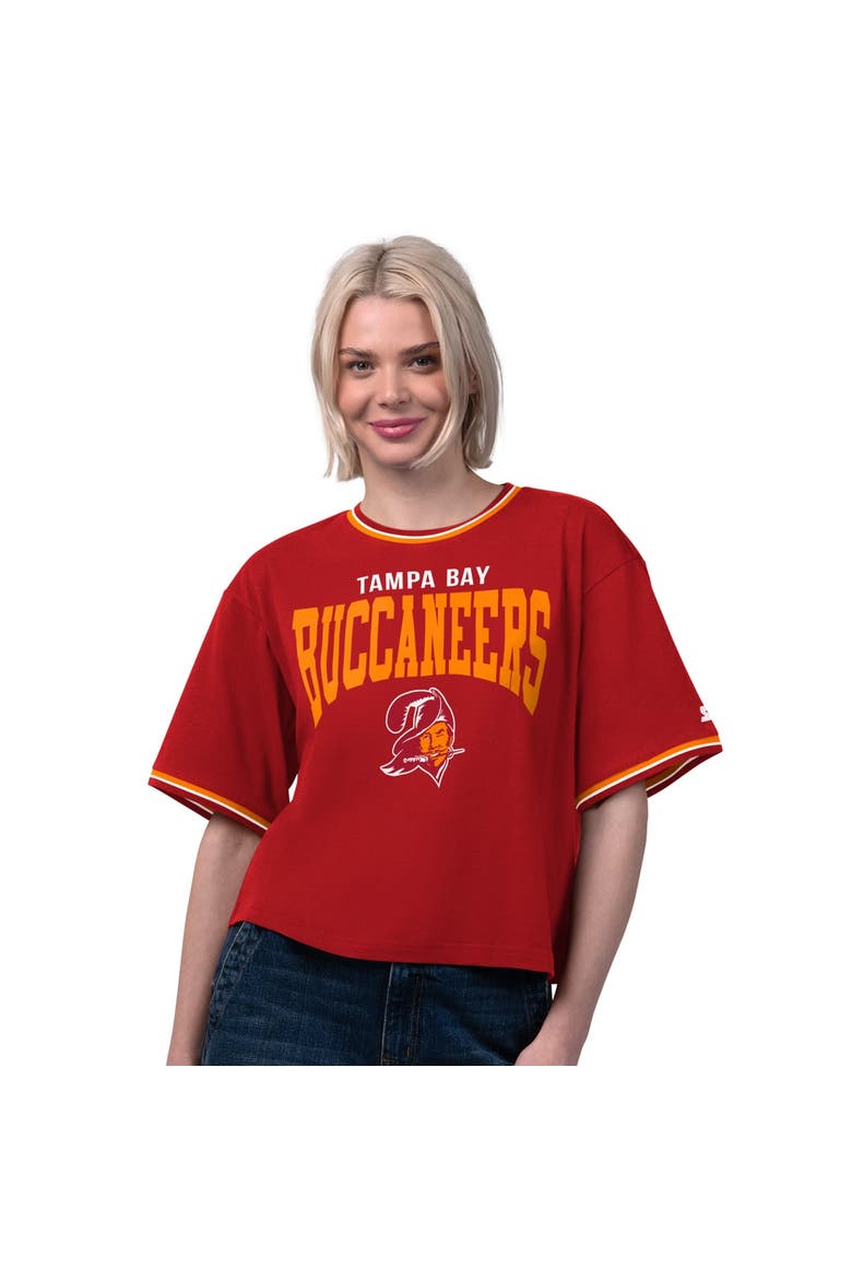 Women's Starter  Red Tampa Bay Buccaneers Vintage Ace Cropped T-Shirt, Main, color, Red