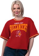 STARTER Women's Starter  Red Tampa Bay Buccaneers Vintage Ace Cropped T-Shirt