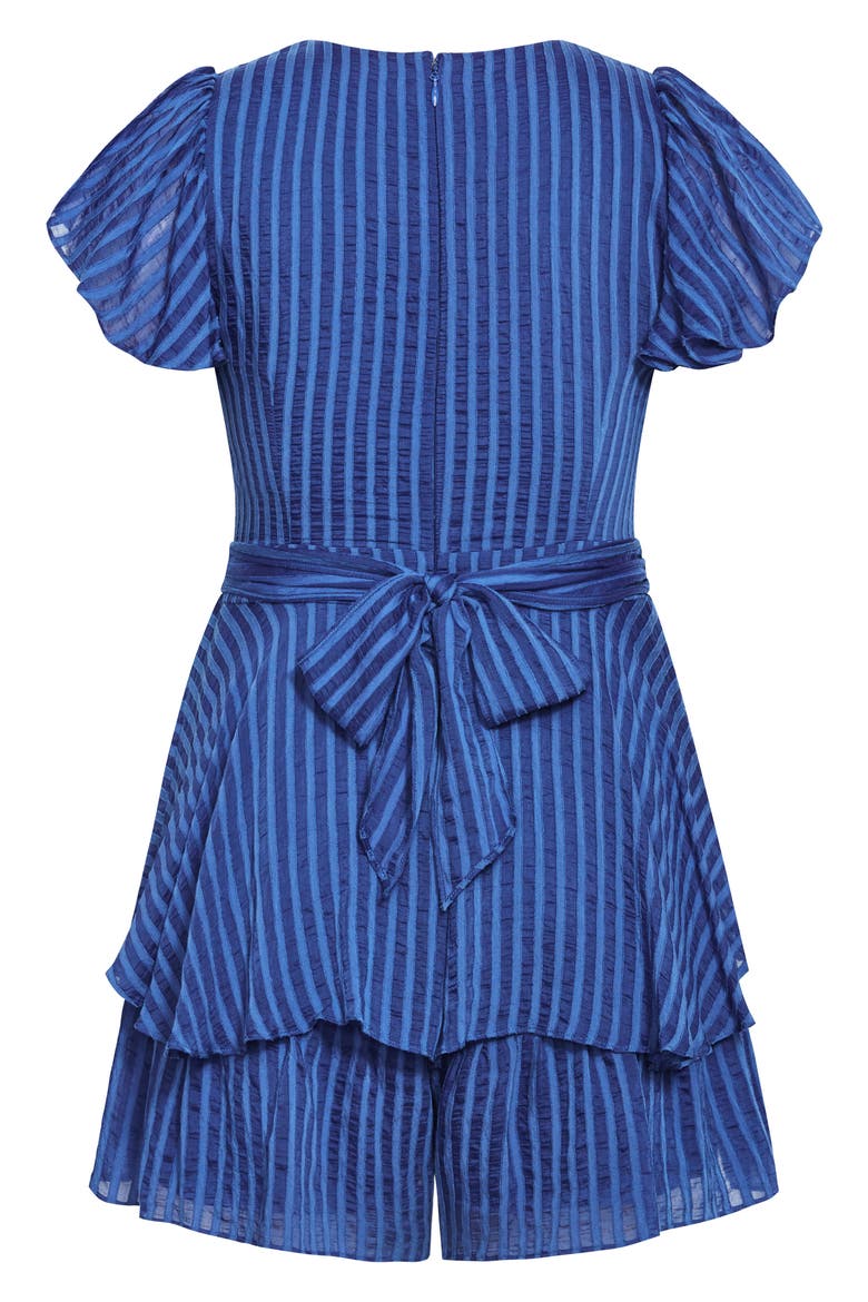 First Date Stripe Romper, Alternate, color, MONACO BLUE