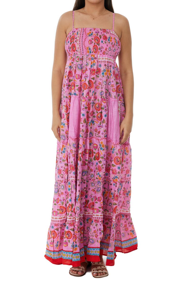 RANEES Strapless Cotton Blooming Cover-Up Dress, Main, color, Pink