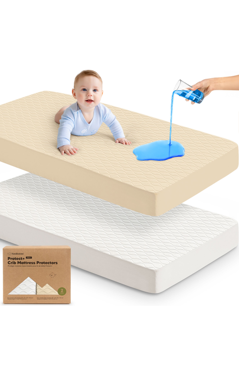 2-Pack Mavy Protect+ Waterproof Crib Mattress Protector