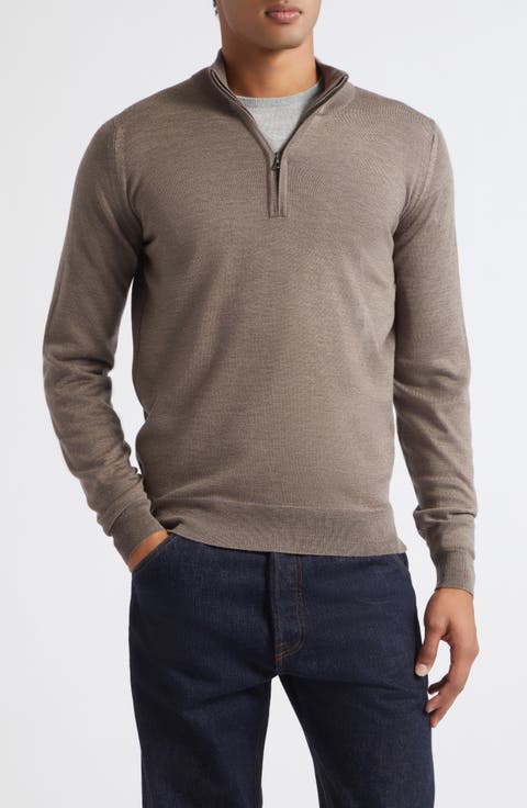 Men's Tapton Half Zip Merino Wool Sweater