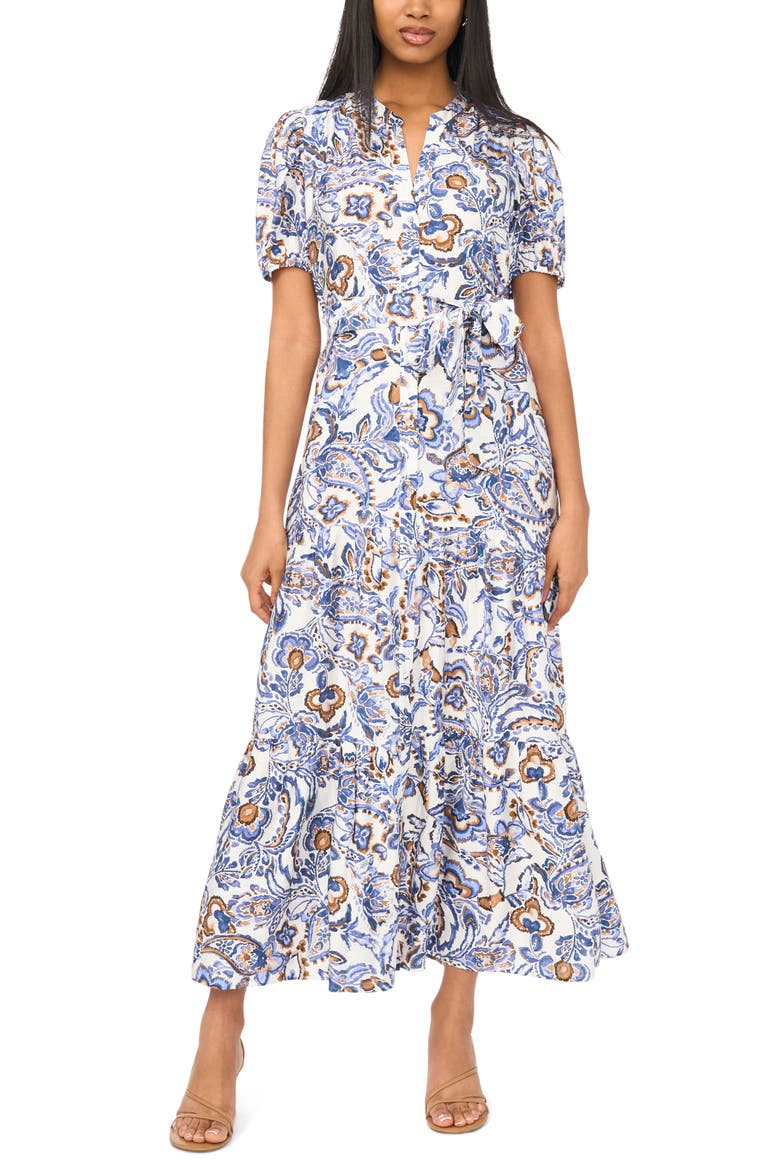 Tiered Tie Waist Maxi Dress, Main, color, WILD WIND