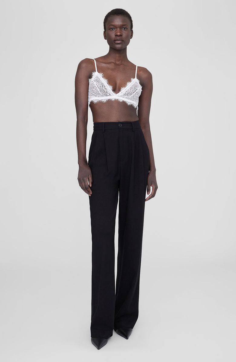 ANINE BING Ivory Lace Bra With Trim, Main, color, Ivory