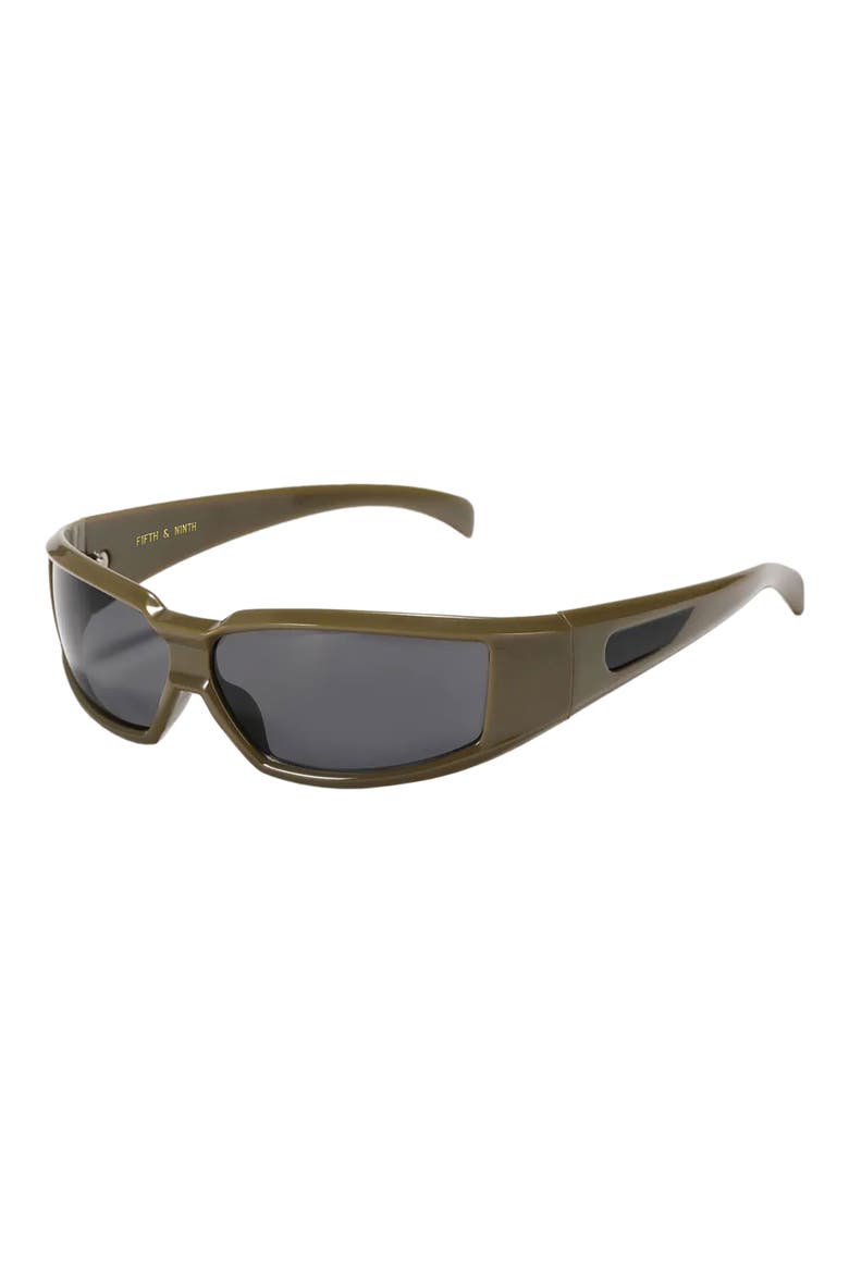 Ford 59mm Polarized Wraparound Sunglasses, Alternate, color, GREEN/ BLACK