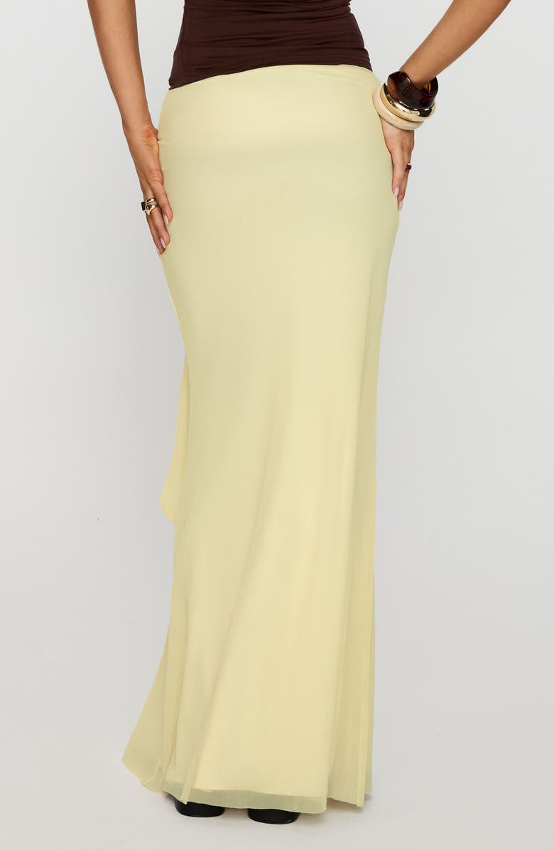 Princess Polly Caviar Tie Waist Maxi Skirt, Alternate, color, Lemon