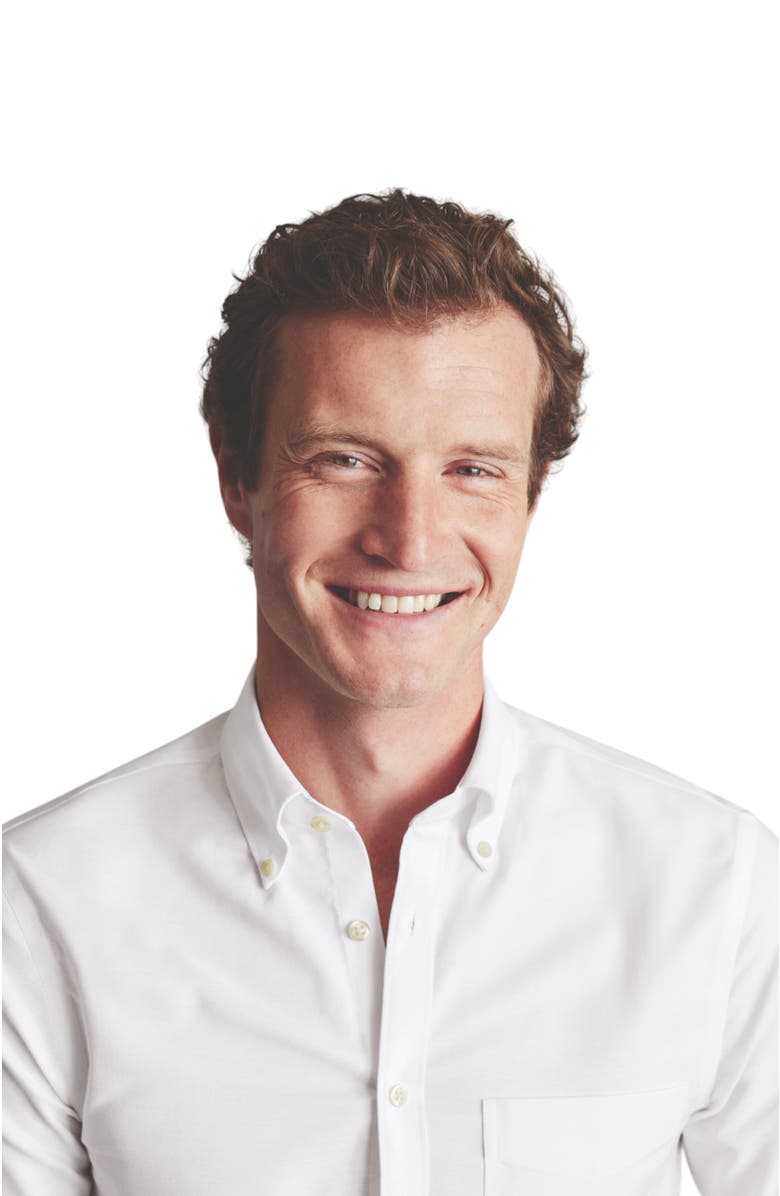 Charles Tyrwhitt Non-Iron Stretch Oxford Shirt, Alternate, color, White