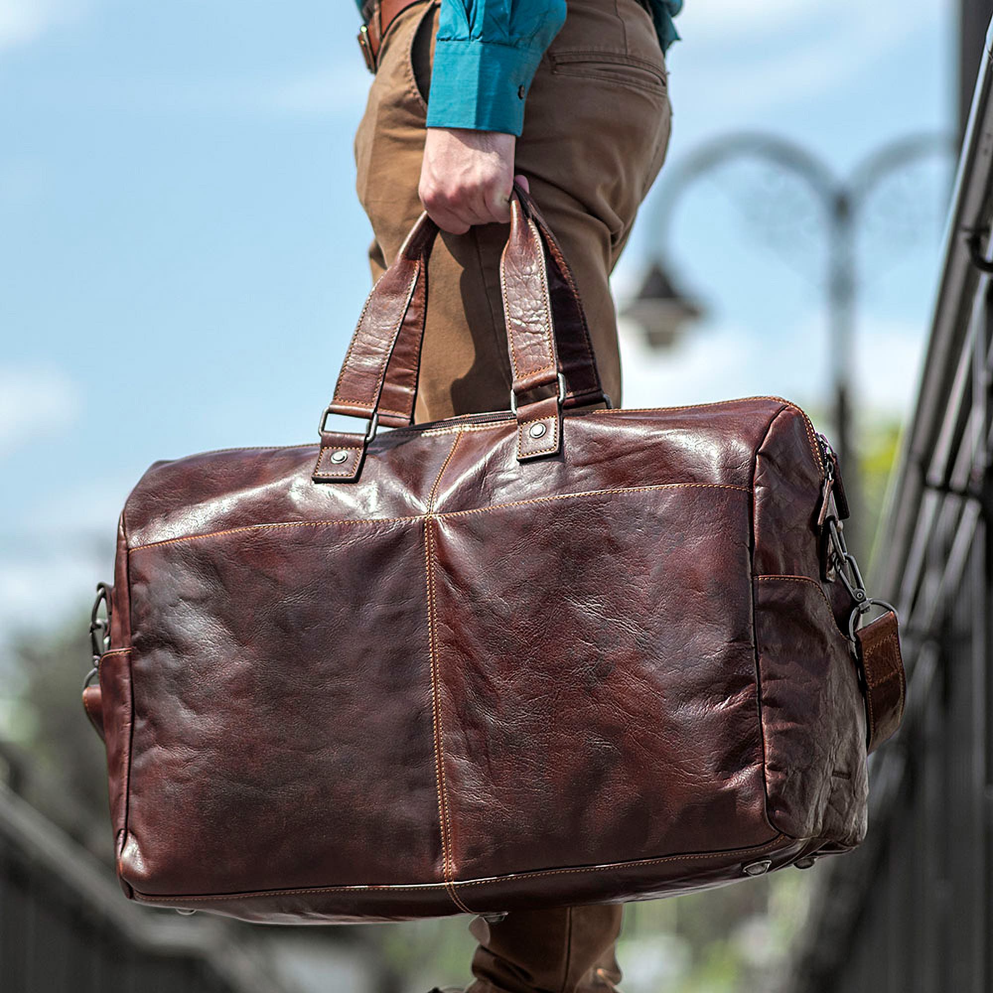 Large 22" Travel Duffle Bag, Alternate, color, Brown