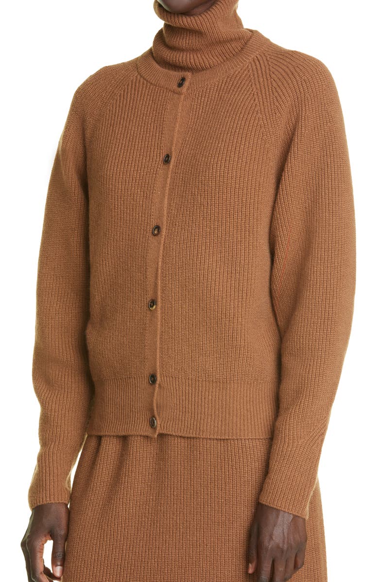 Lafayette 148 New York Rib Cashmere & Wool Cardigan, Alternate, color, 