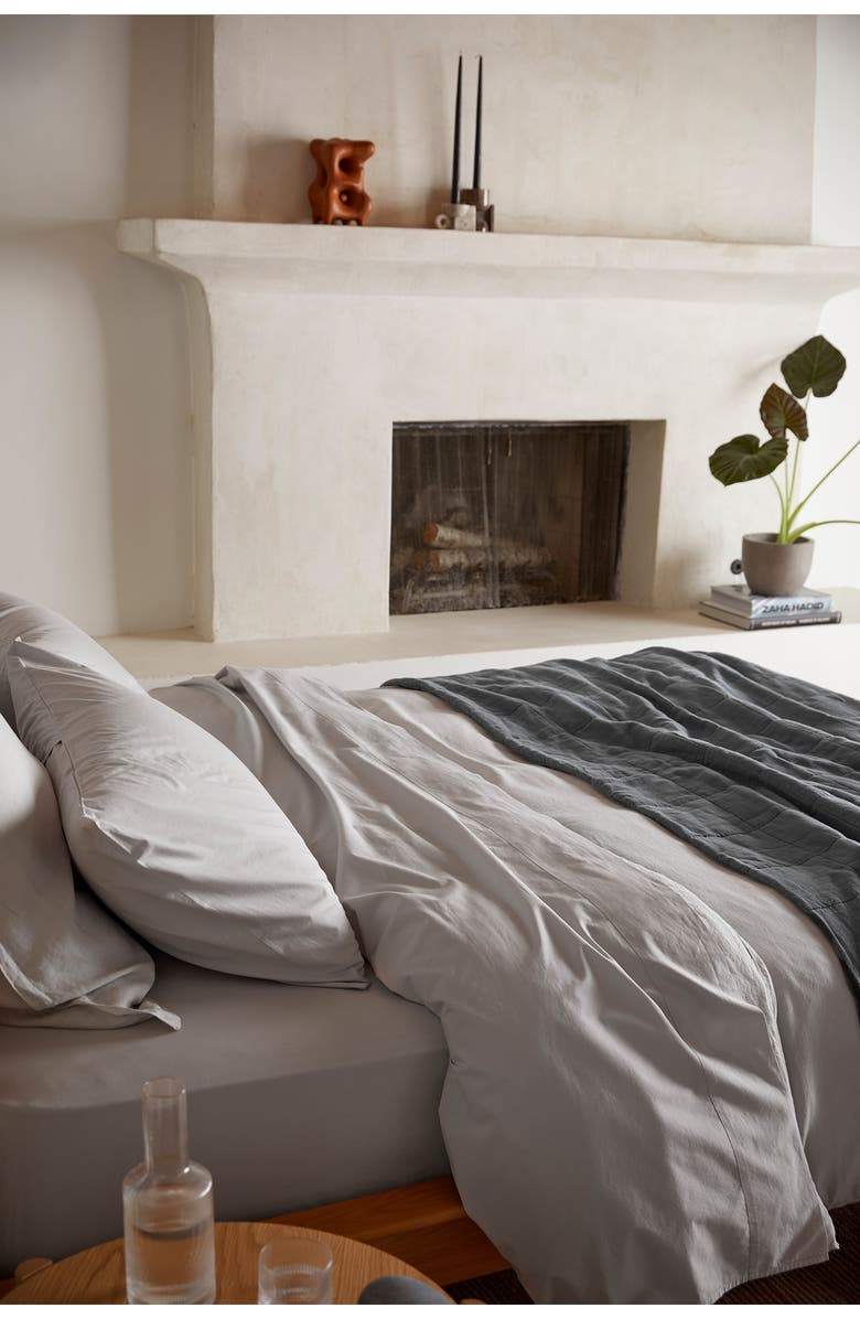 Parachute Percale Sheet Set, Alternate, color, Light Grey