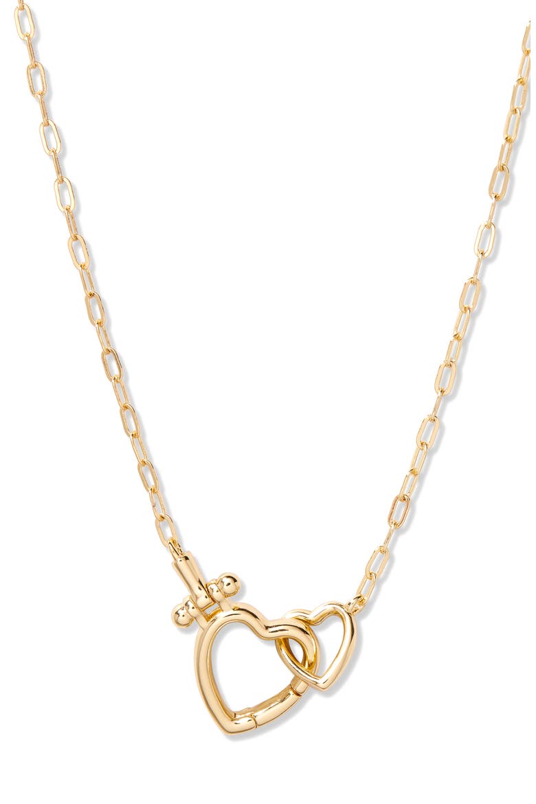 Colette Heart Necklace, Main, color, GOLD