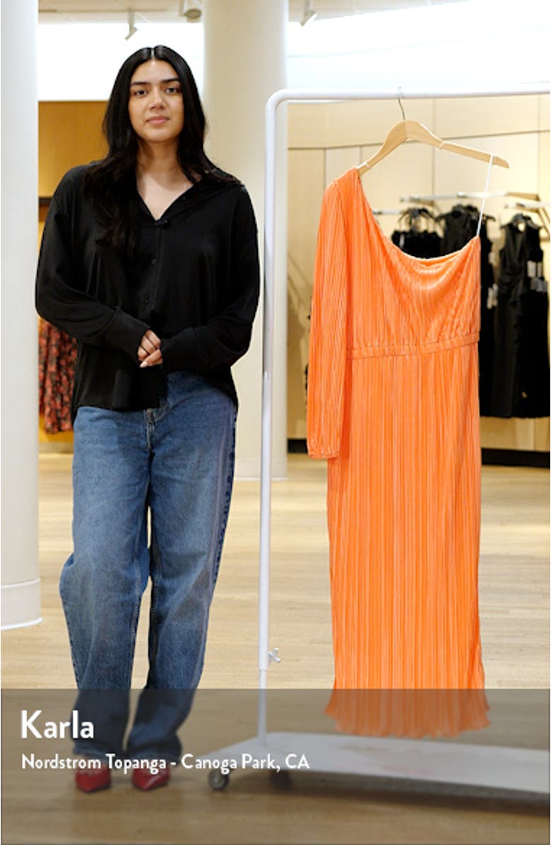 Pontee Pleated One-Shoulder Midi Dress, sales video thumbnail