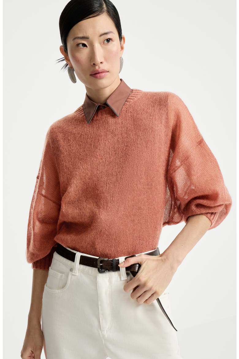 Mohair and wool sweater, Alternate, color, Orange