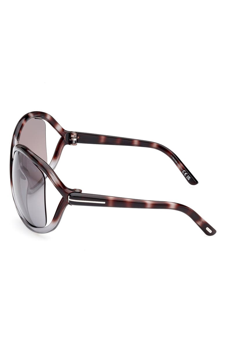 TOM FORD Bettina 68mm Oversize Butterfly Sunglasses, Alternate, color, Coloured Havana / Smoke