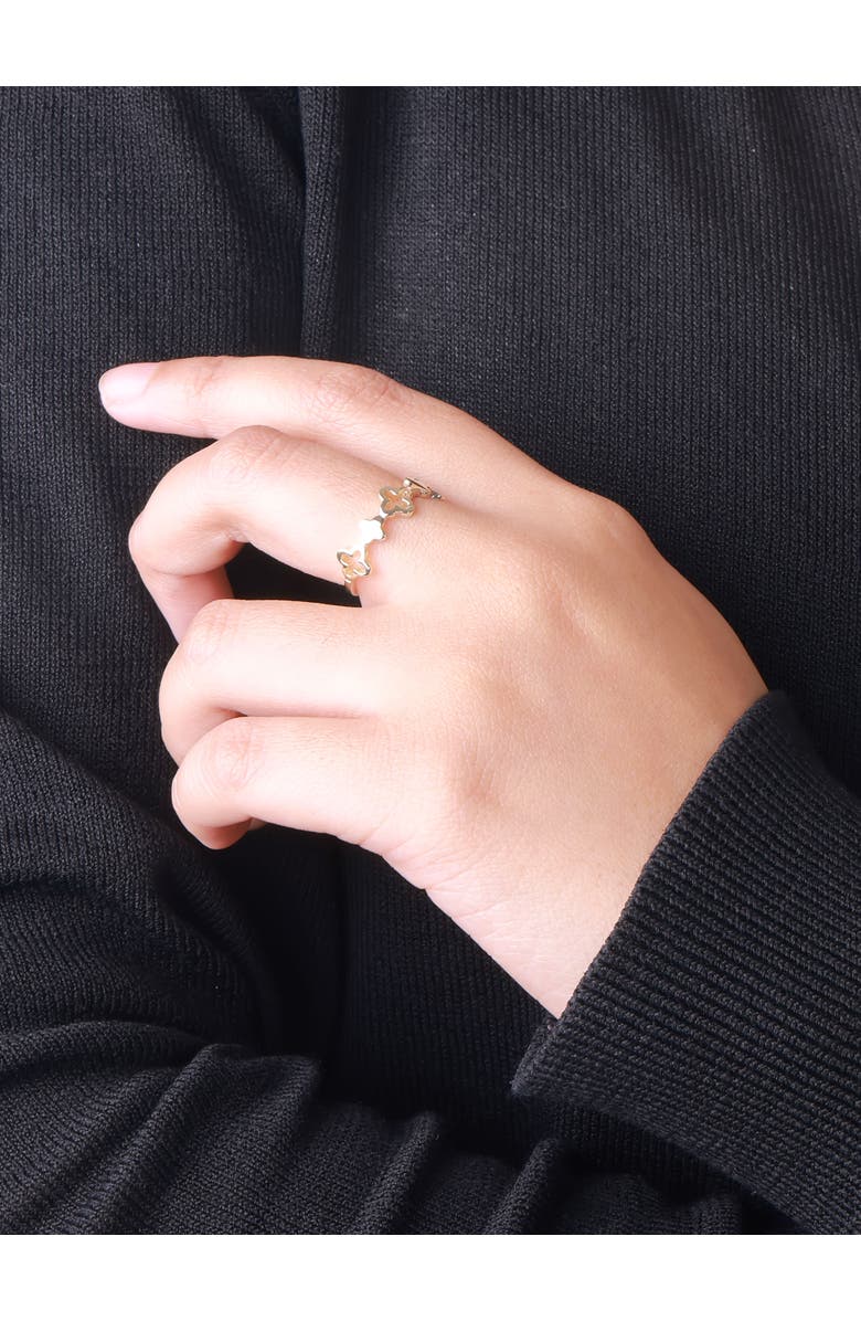 DEVATA Clover Ring in 14K Gold, 6mm, Alternate, color, Yellow Gold